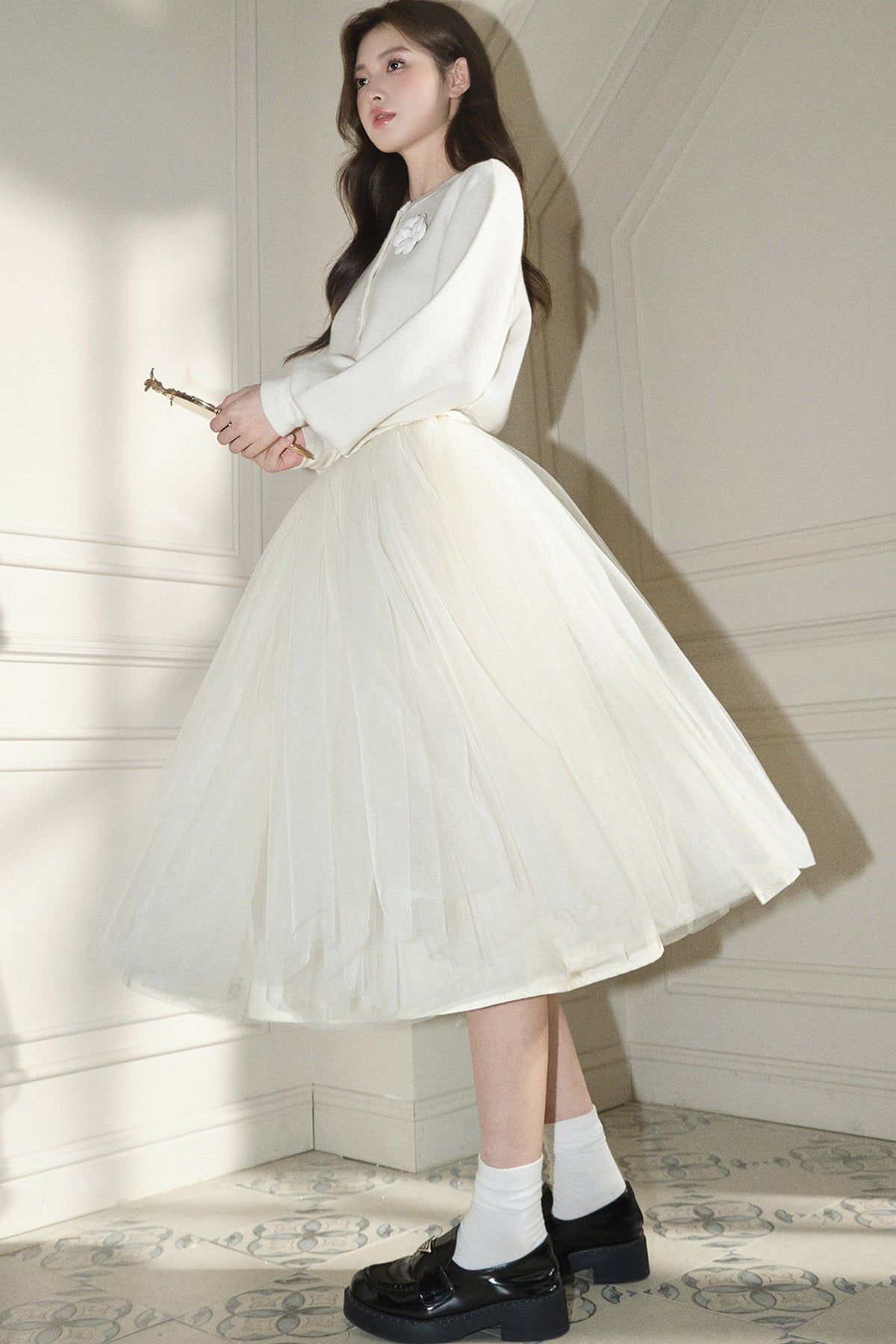 White Mesh Tutu Skirt
