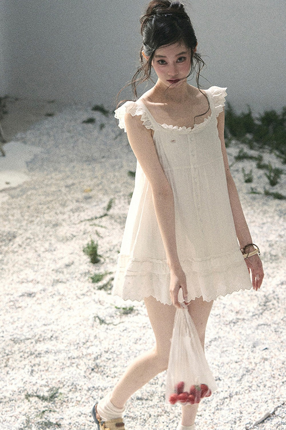 Lace Ruffled Babydoll Dress