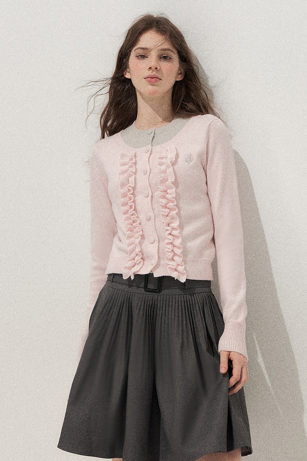 Gray Pleated Ballet Skirt