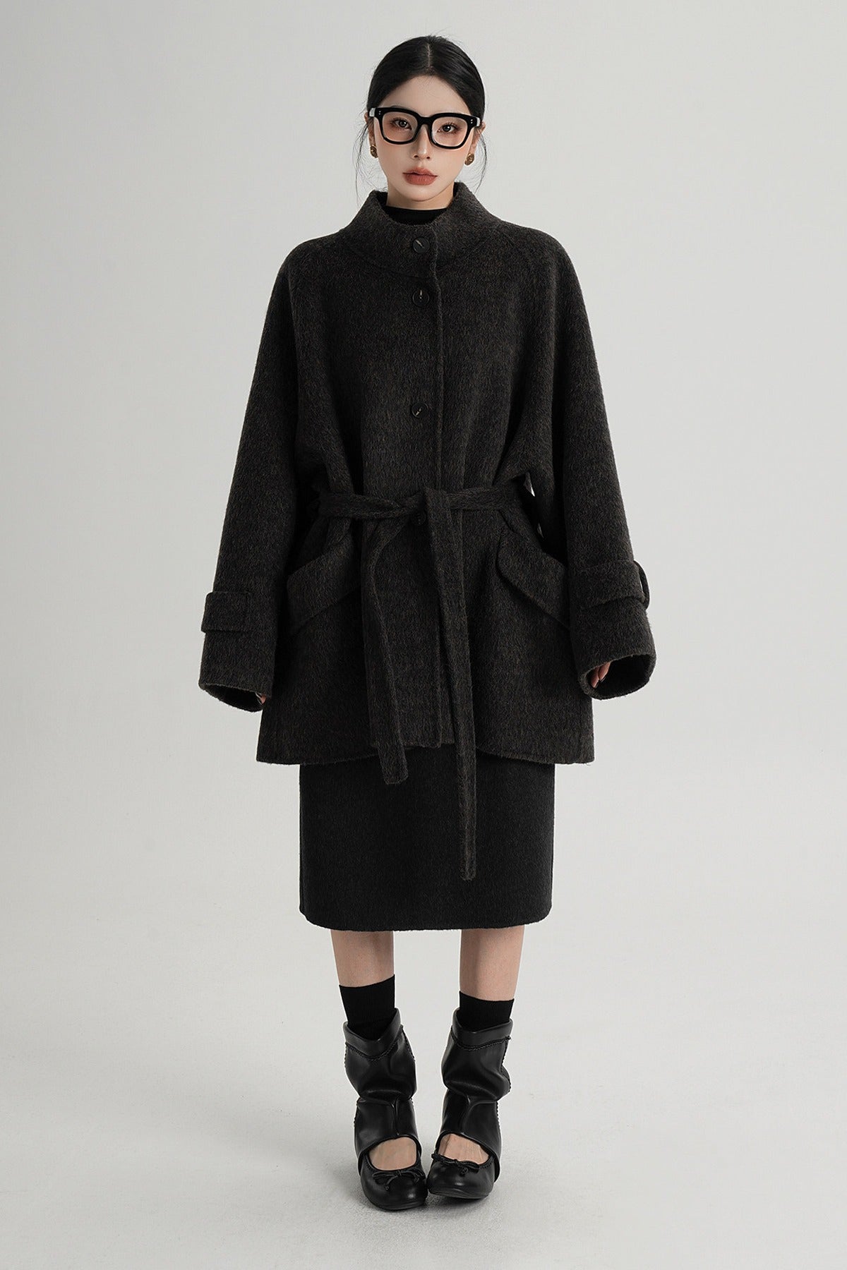 Mid-Length Double-Sided Wool Coat