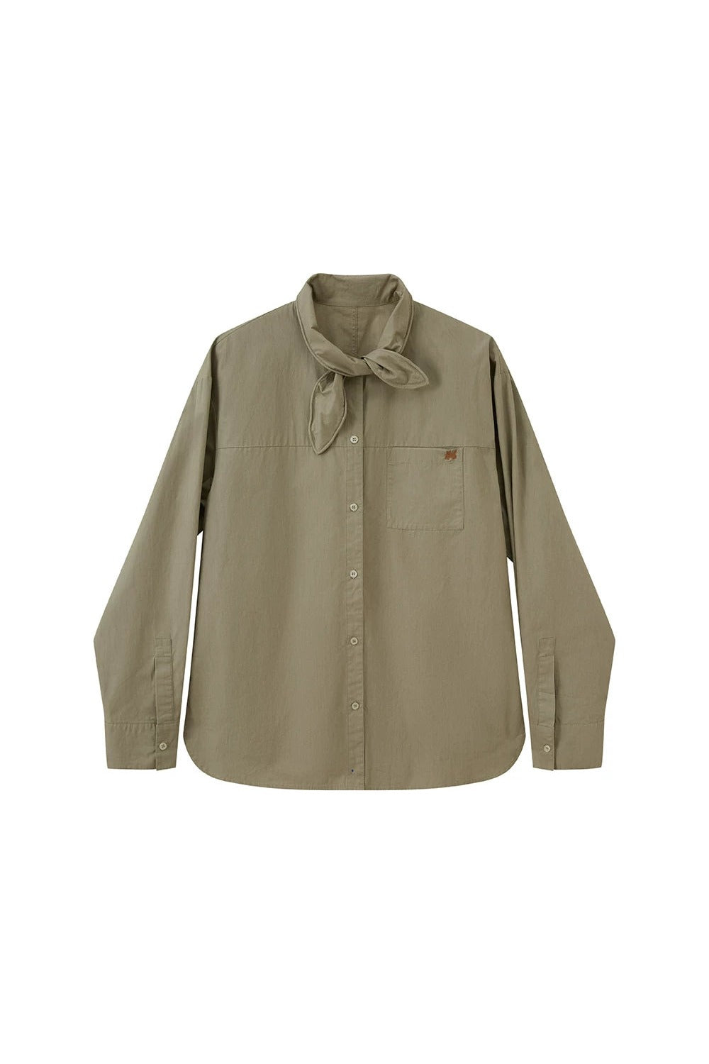 Camicia ricamata a maniche lunghe in stile preppy
