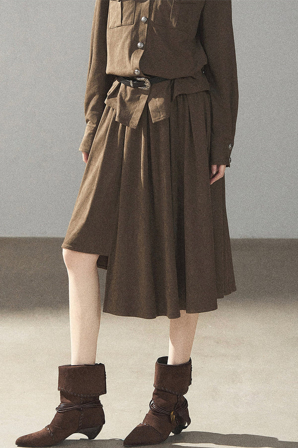 Whispers of Fallen Leaves Coat and Skirt Set