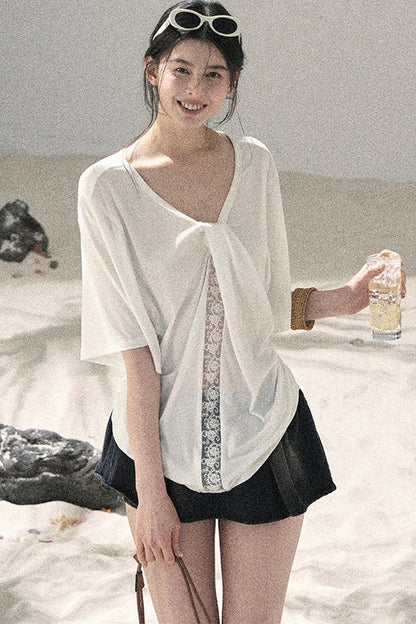 Undisturbed Fog Lace Top