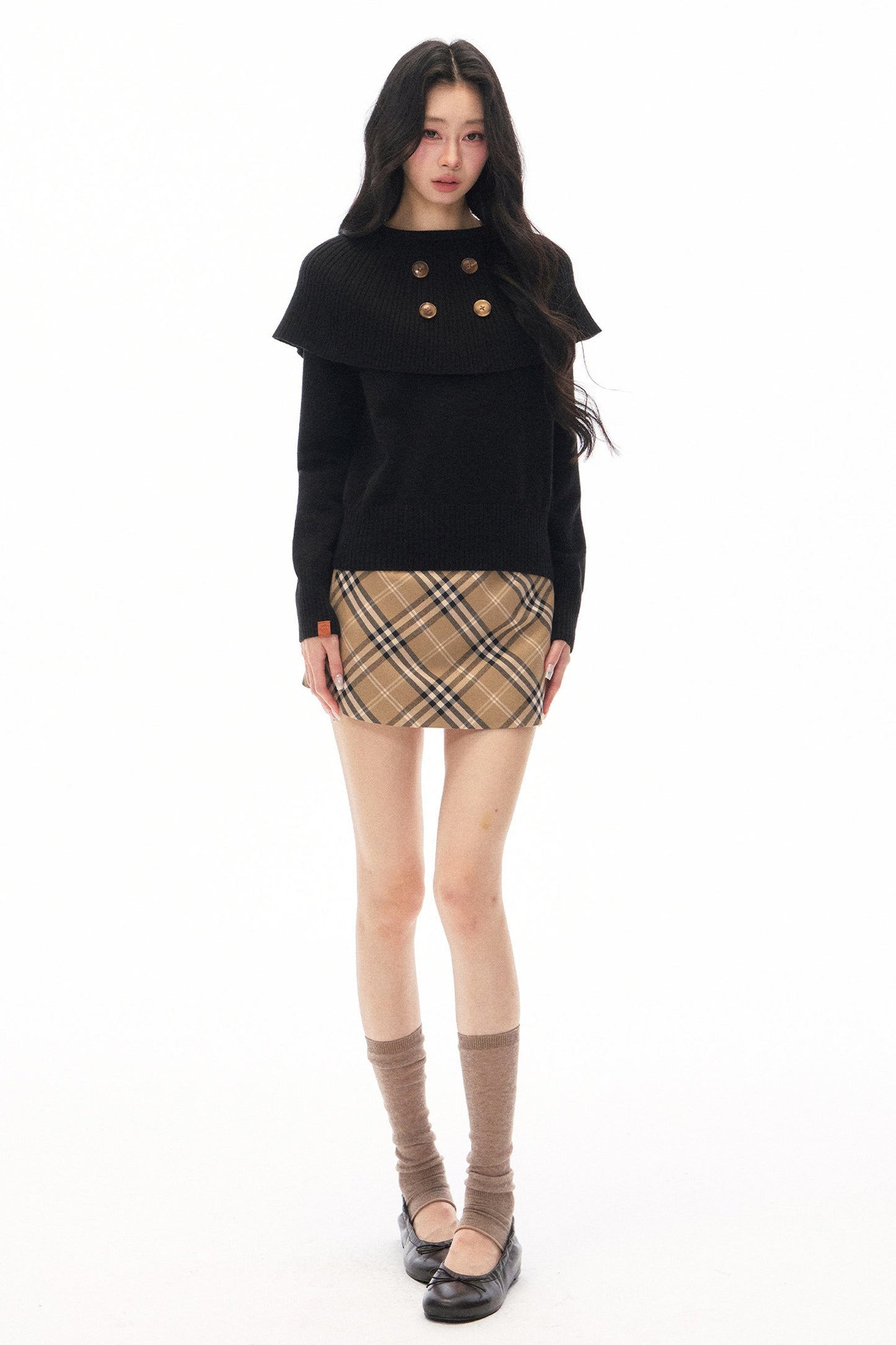 Skirt and Shawl Knit Top Set-Up