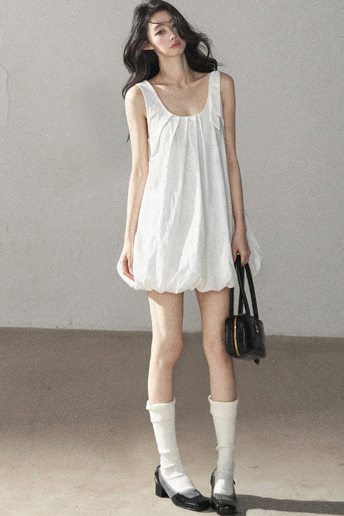 Autumn Hollow-Out Floral Short Dress