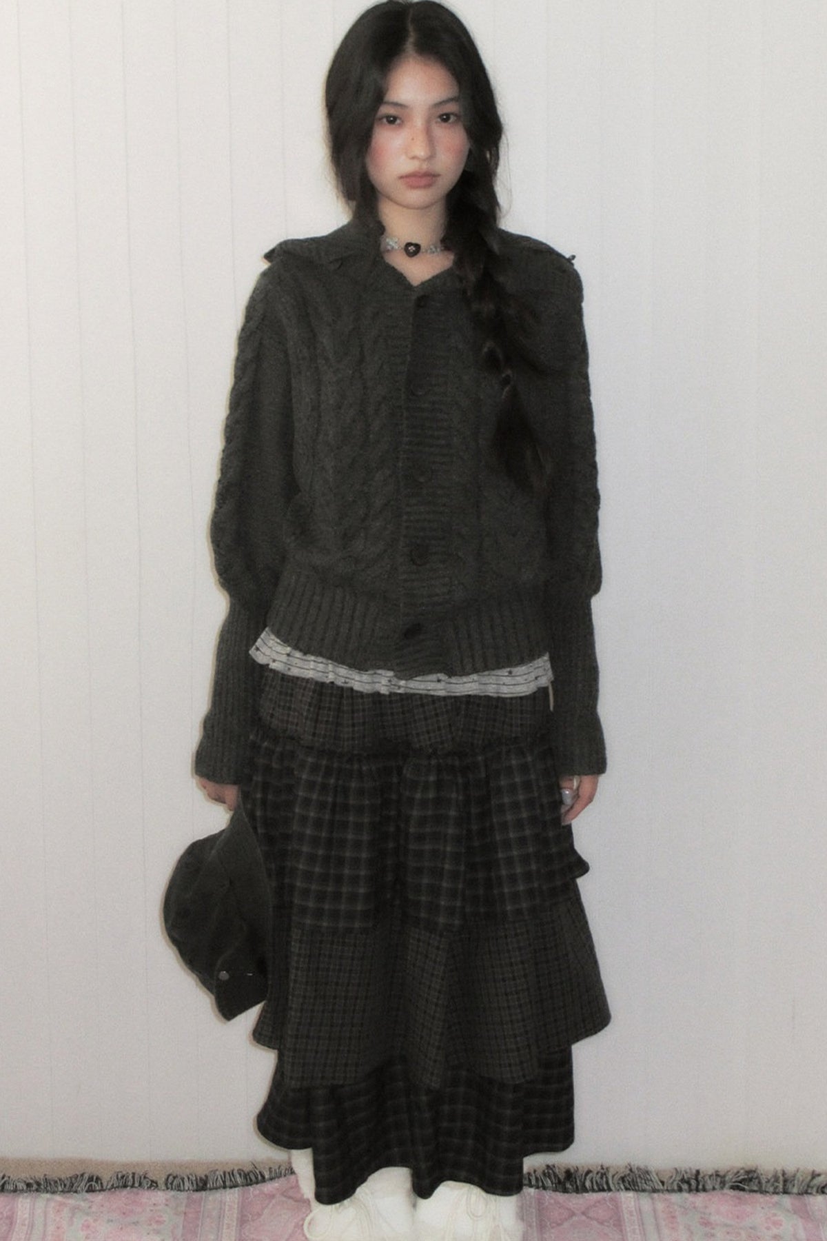 High-Waisted Plaid Cake Skirt