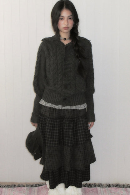 High-Waisted Plaid Cake Skirt