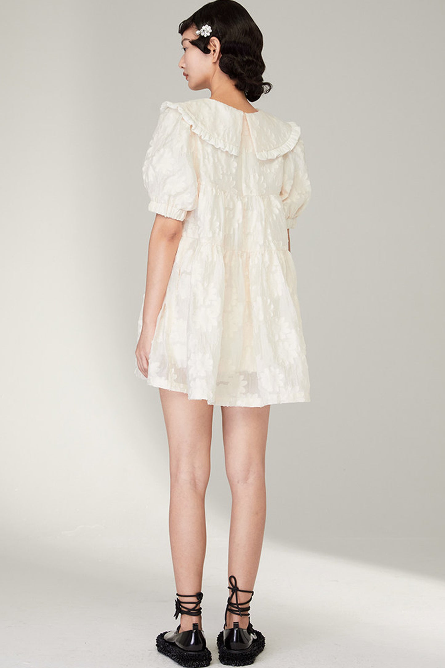 Ruffled Peter Pan Collar Dress