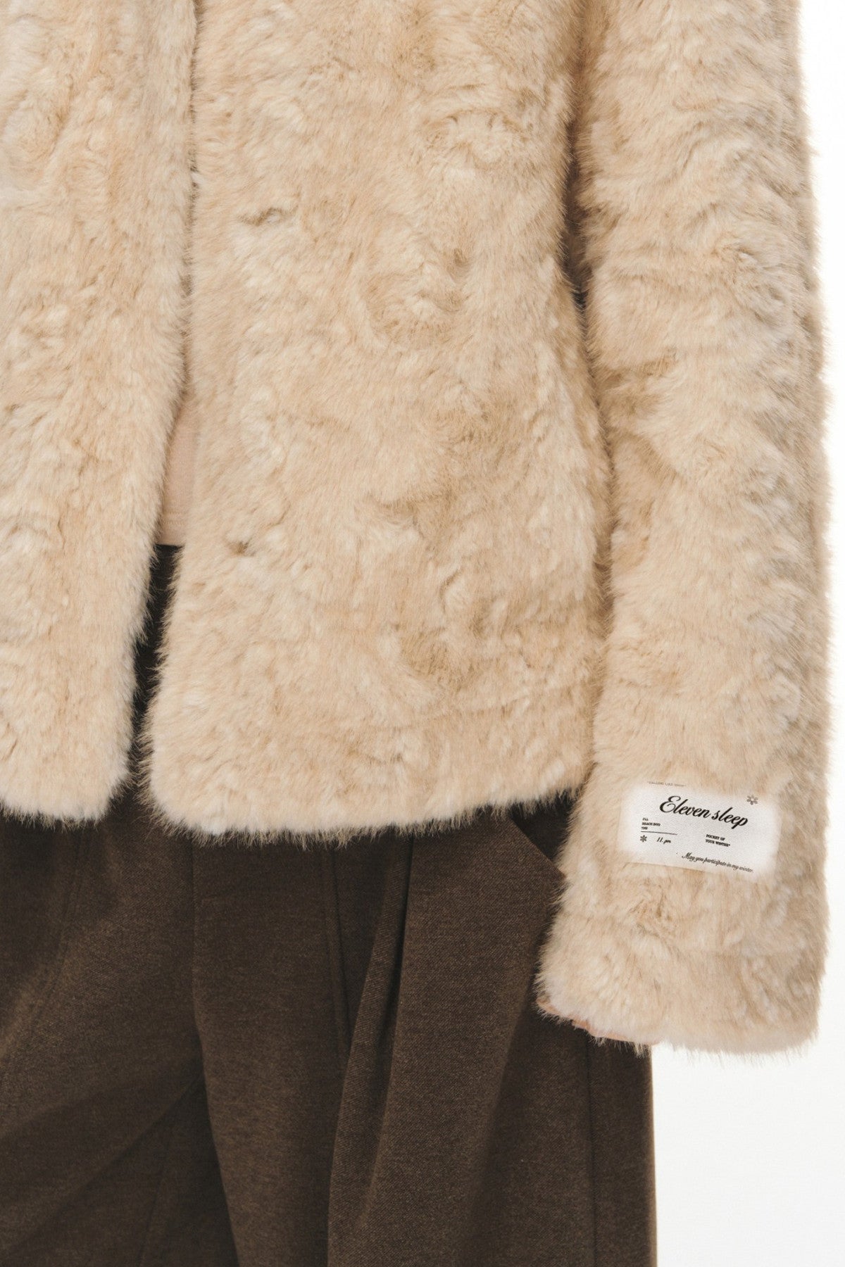 White Shearling Jacket and Pants Set-Up