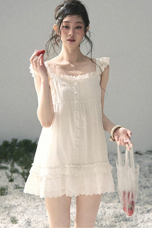 Lace Ruffled Babydoll Dress