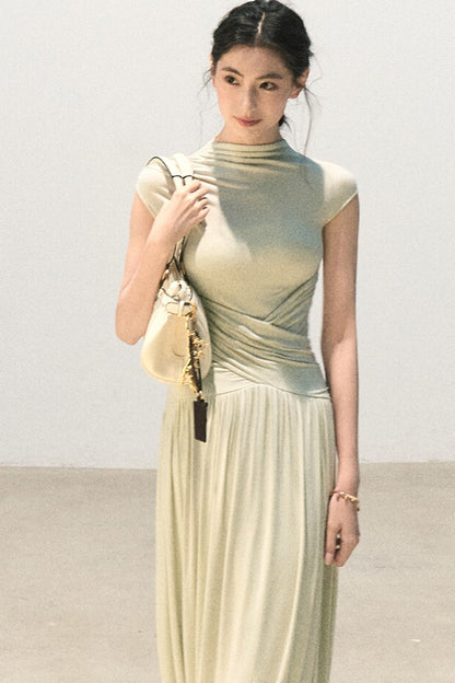 Green Lake Draped Knit Dress