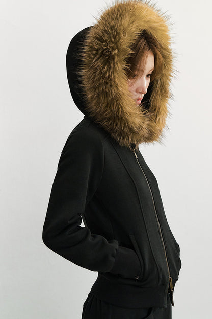 Ensemble veste à capuche zippée et pantalon de survêtement à jambes larges