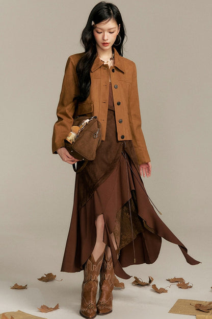 Faux Suede Brown Jacket