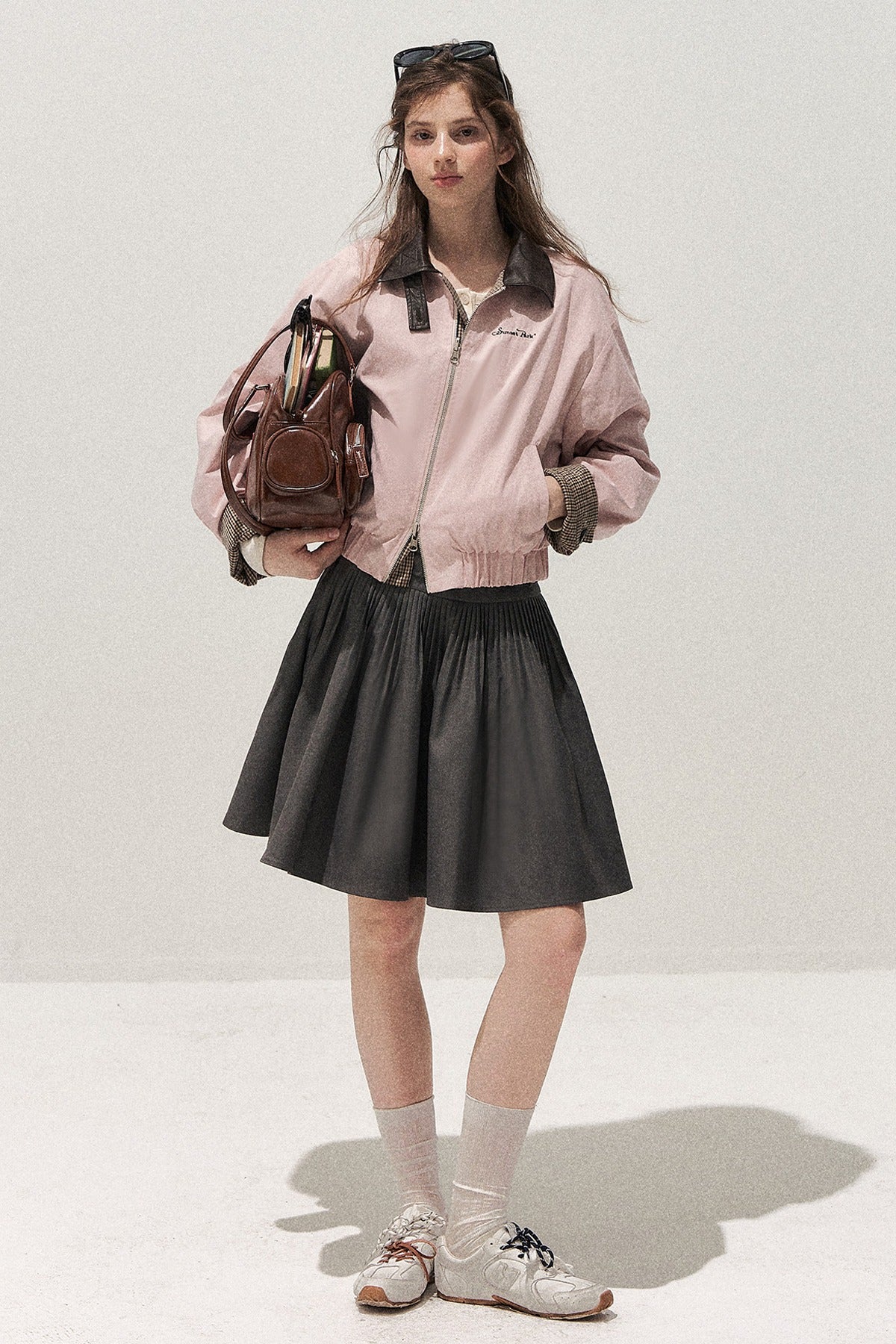 Gray Pleated Ballet Skirt