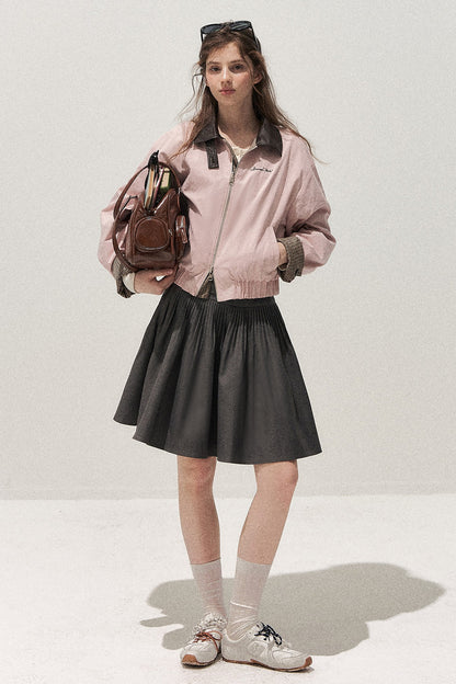 Gray Pleated Ballet Skirt