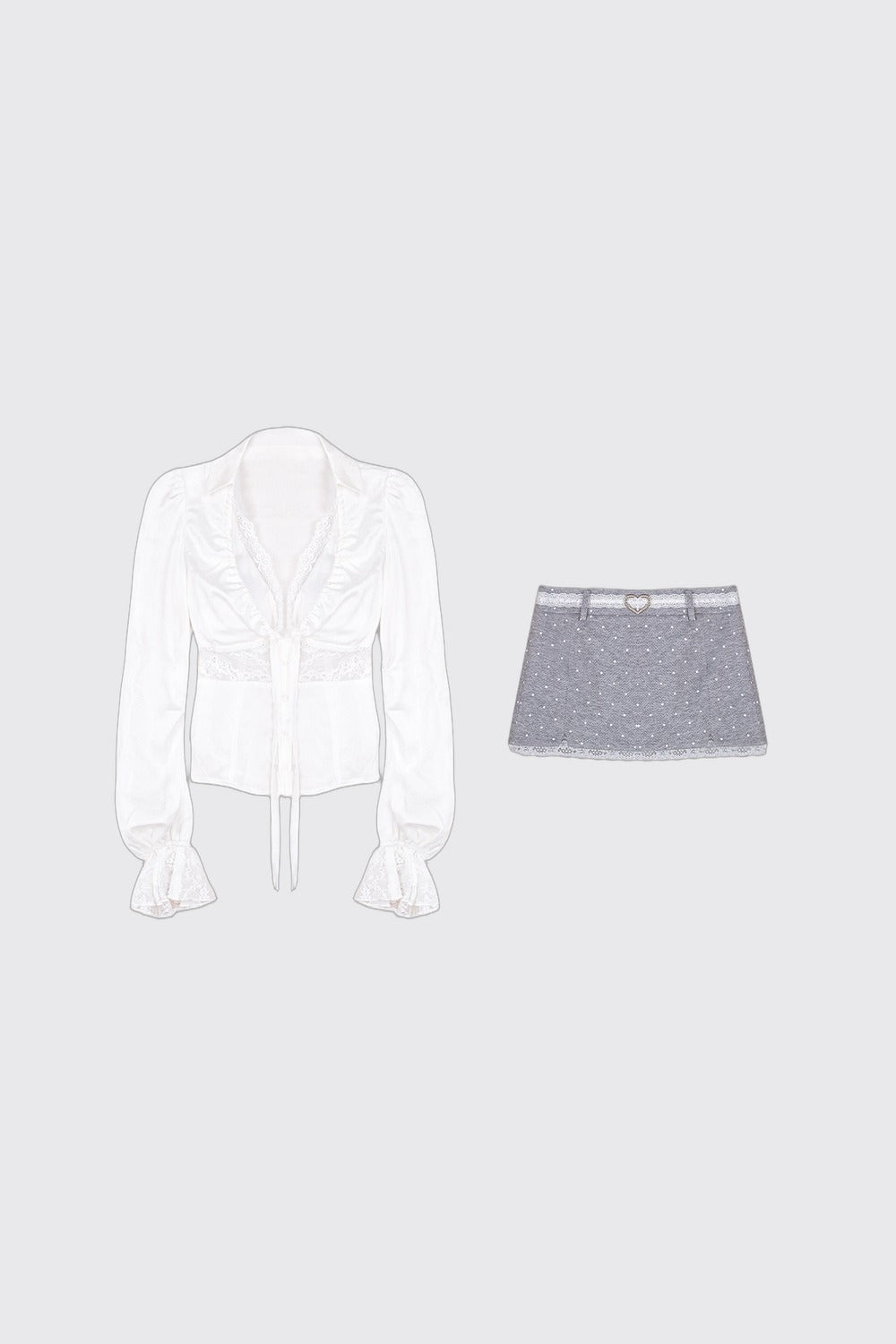 Lace Tencel Polka Dot Set-Up