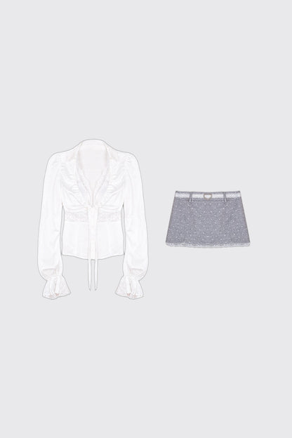 Lace Tencel Polka Dot Set-Up
