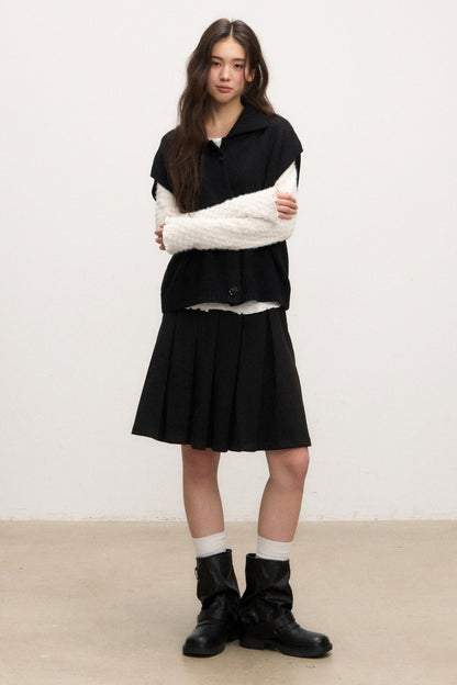 Textured Long Sleeve Knit Sweater With Pants and Skirt Set-Up
