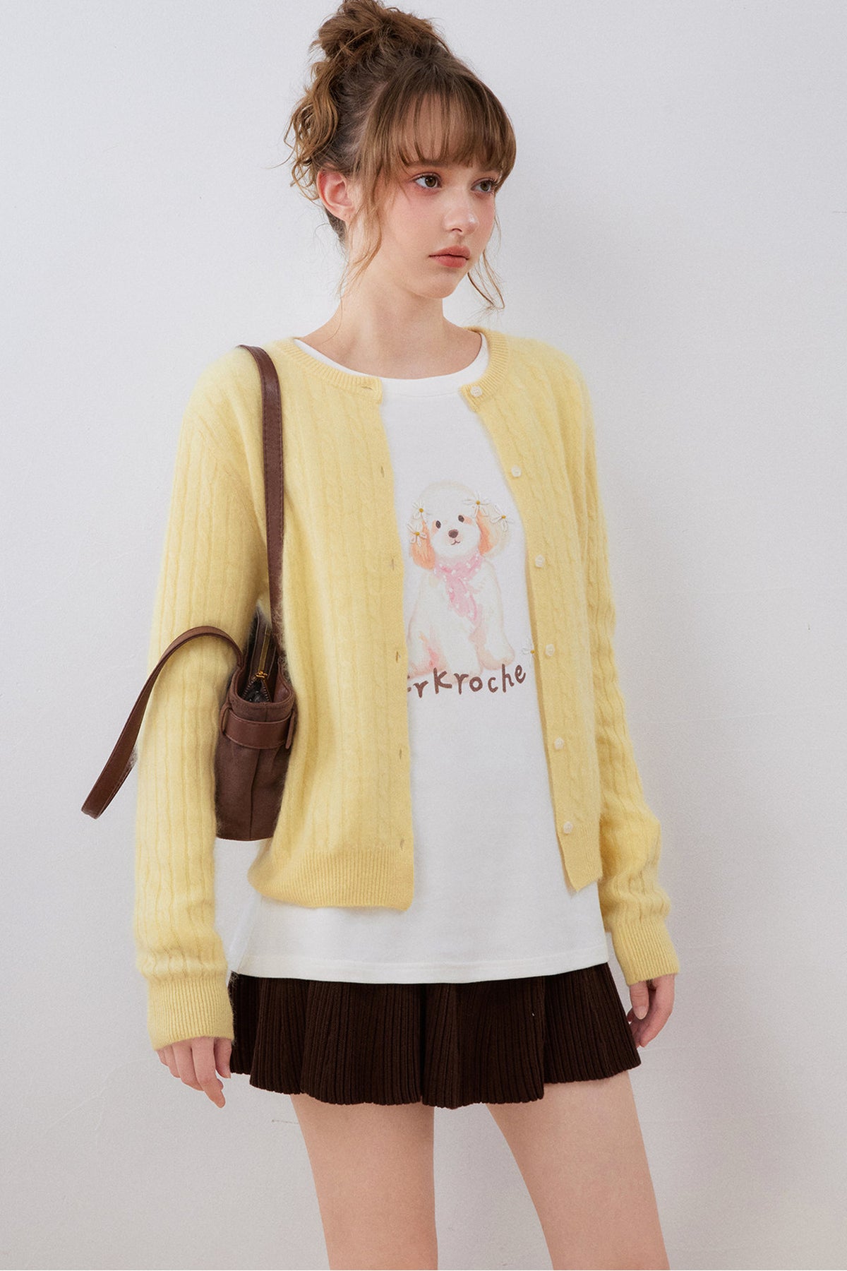 Cashmere Wool Cable Knit Cardigan