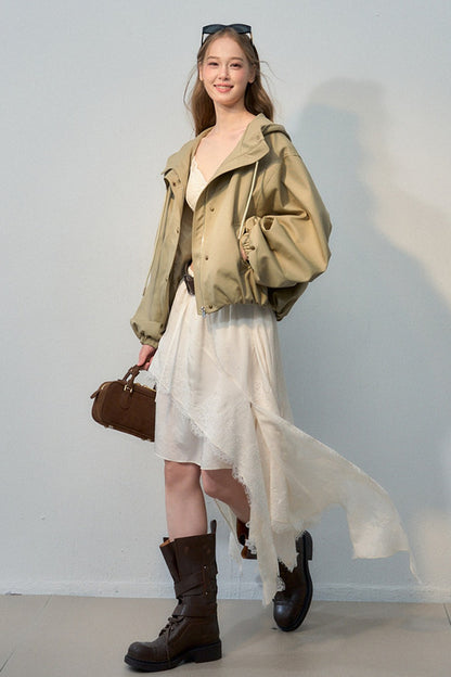Loose Hooded Short Jacket