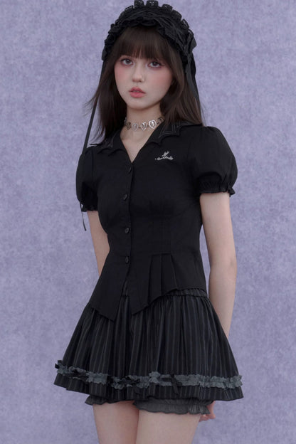 Dark Lolita Slimming Pumpkin Skirt Set