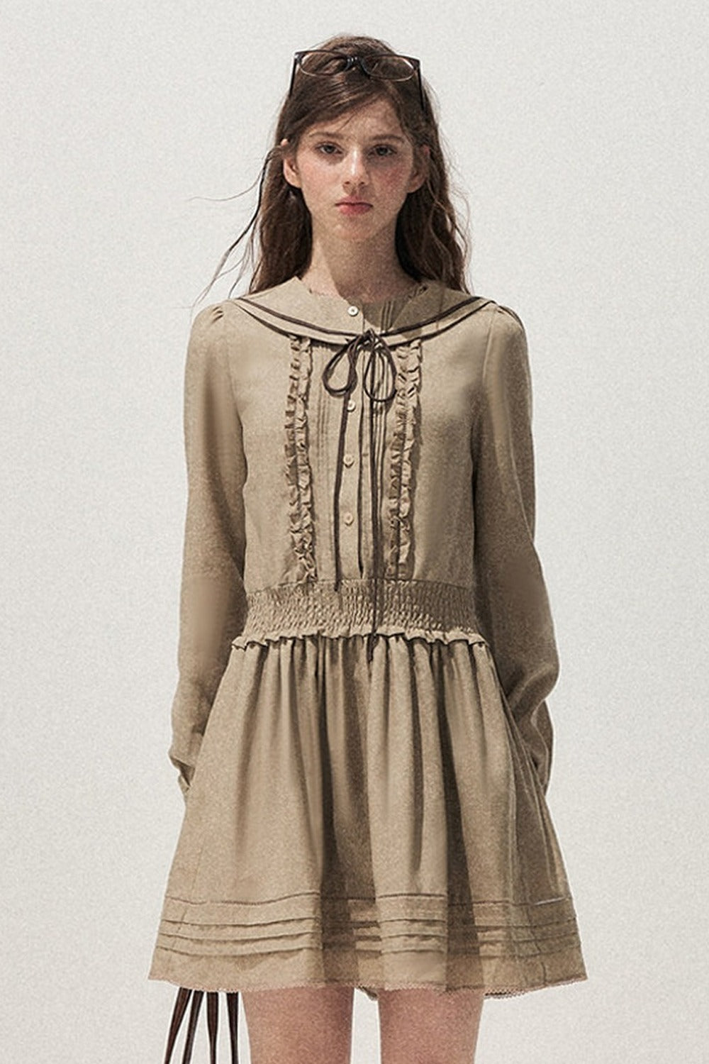 Lyocell Sailor Collar Dress