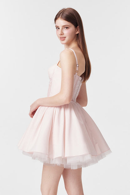 Vertical Cut Stand-Up Collar Slip Dress