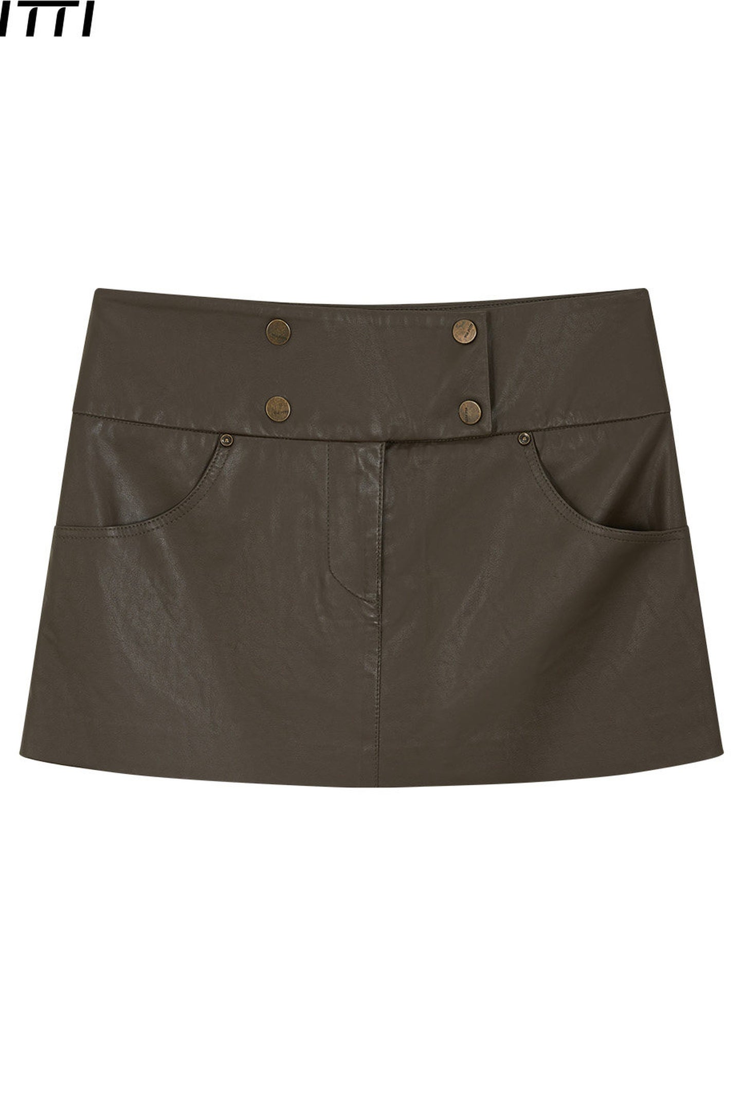 Brauner Retro-Lederrock