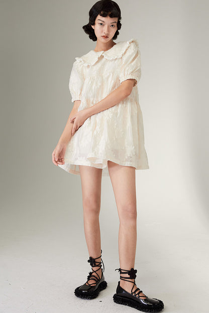 Ruffled Peter Pan Collar Dress