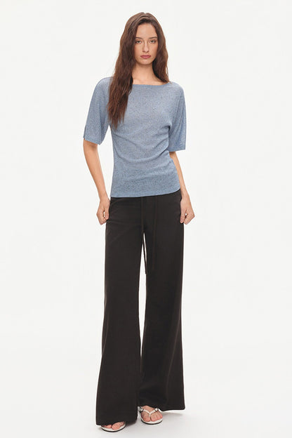 Drawstring Wide-Leg Trousers