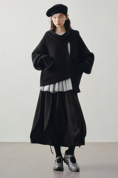 Loose Striped Knit Cardigan