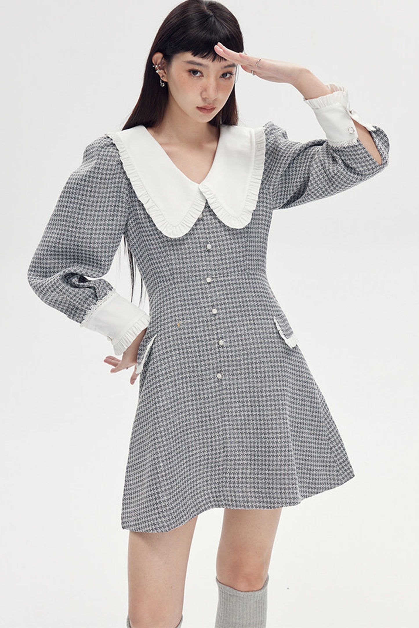 High Waist A-Line Lamb Leg Dress