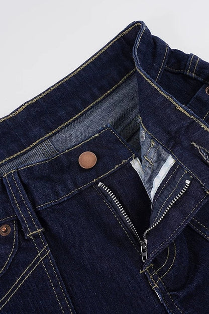 Raw Denim Slim Flared Jeans