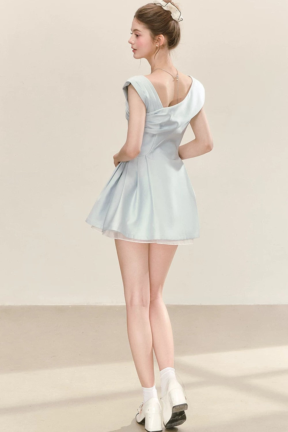 Elegant Blue Puffy Dress