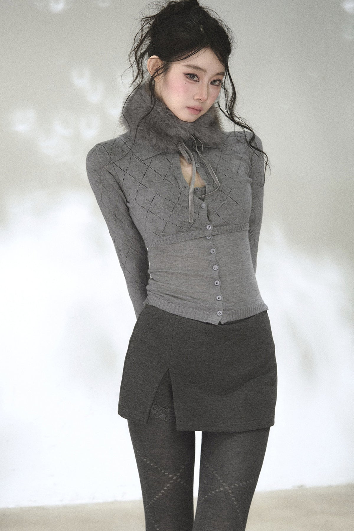Retro Waist-Slimming Knit Cardigan