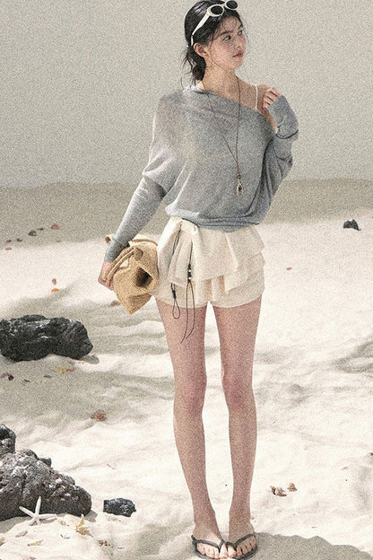 Conjunto de Top Hazy Mist Sin Hombros