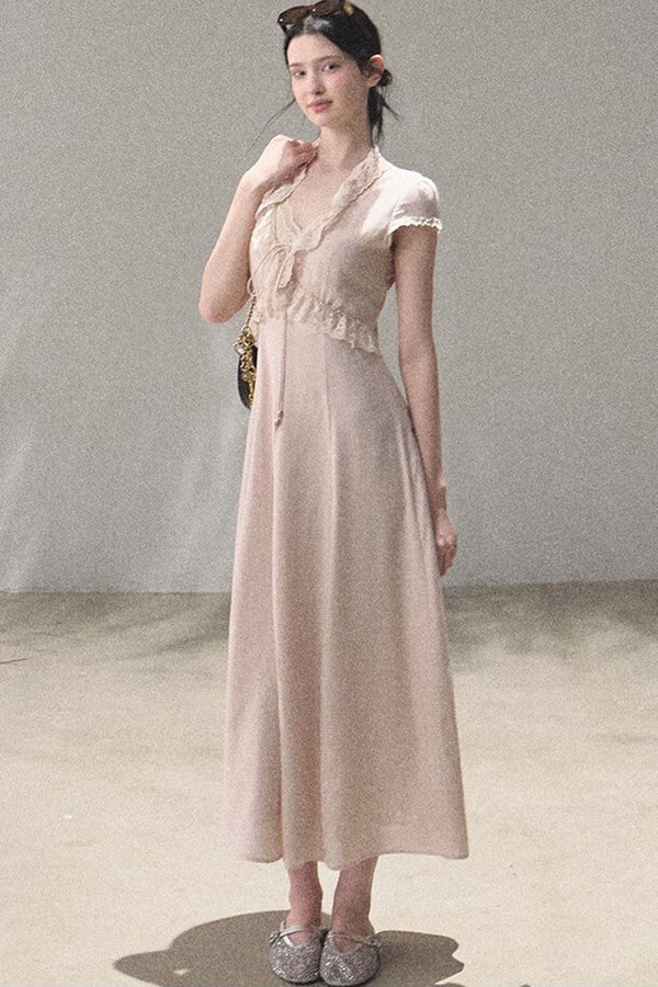Lyocell Linen Lace Dress Set