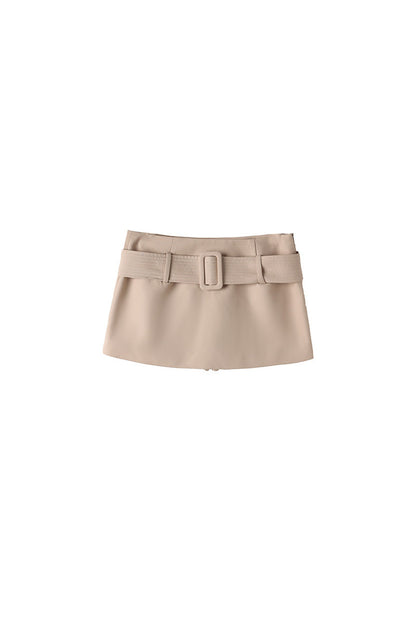 Light Khaki Low-Waist Hip-Hugging Skirt