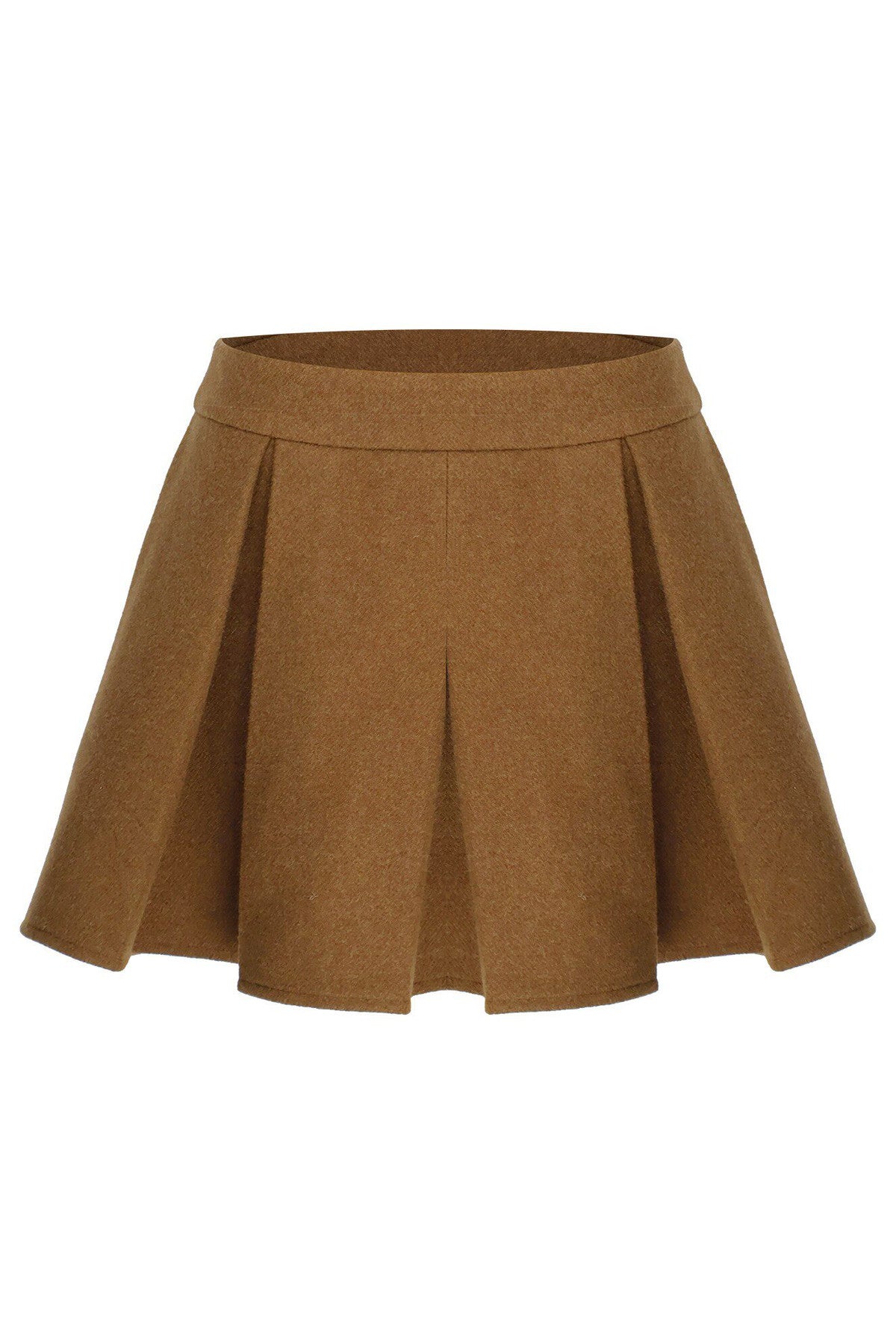 Brown Plush Coat and Short Skirt Set-Up