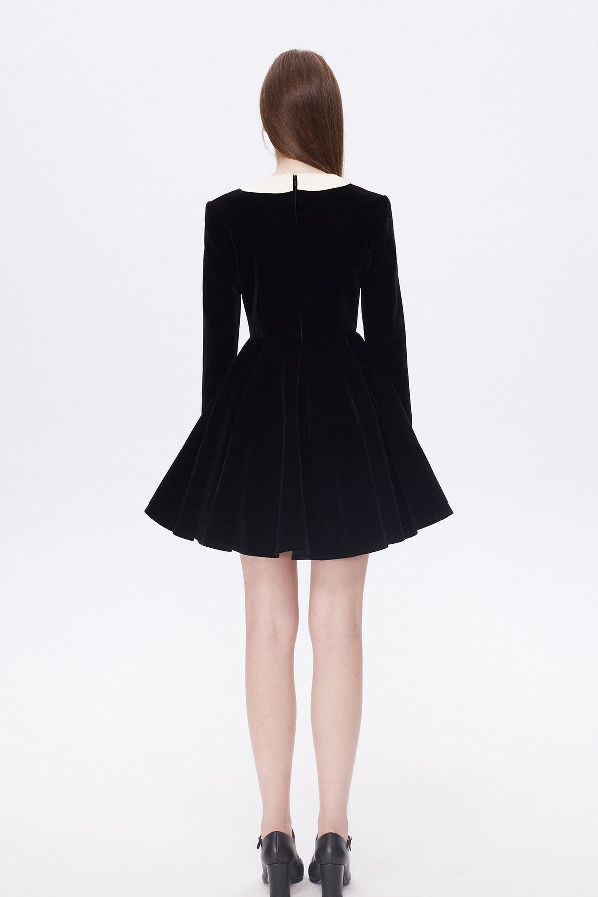 Doll Collar Velvet Dress