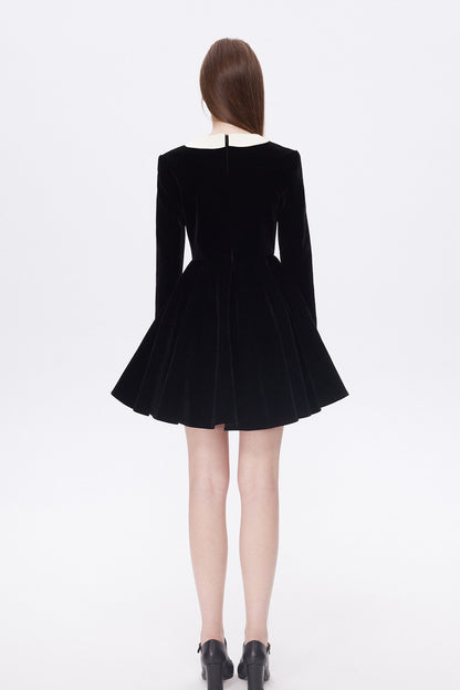 Doll Collar Velvet Dress