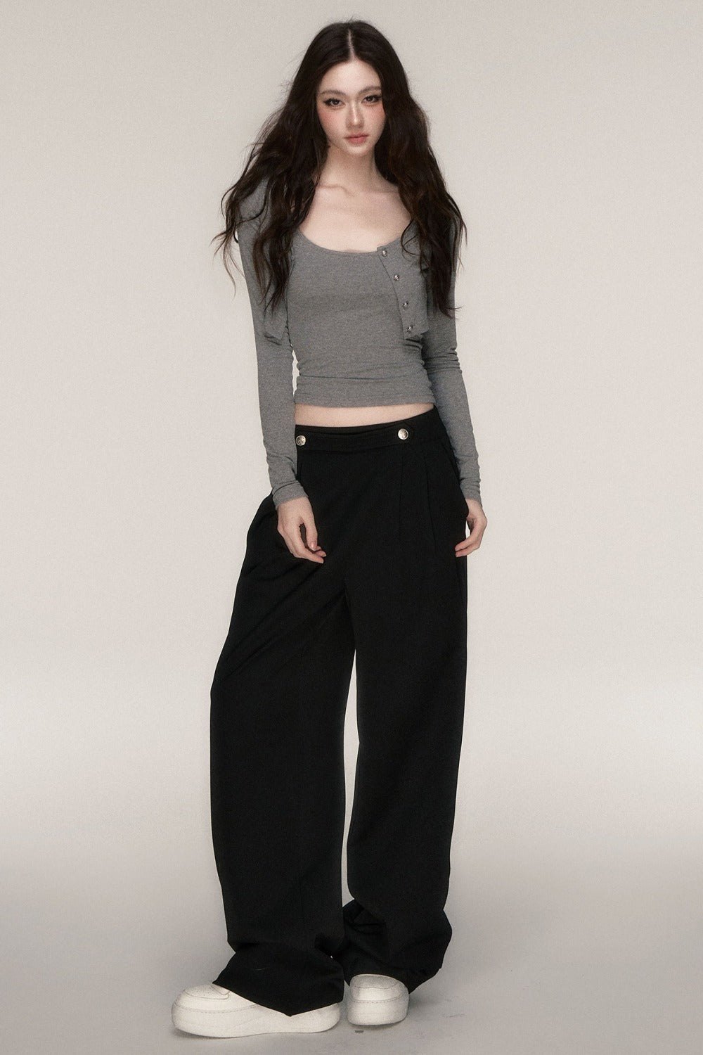 Long-Sleeved Top and Camisole Set