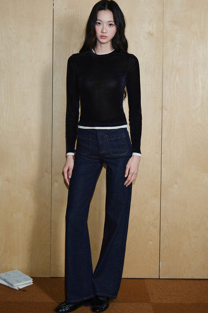 Pantaloni in cotone a vita alta