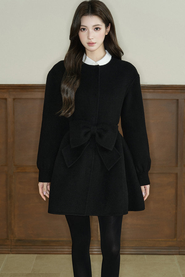 Bow Knot Woolen Jacket