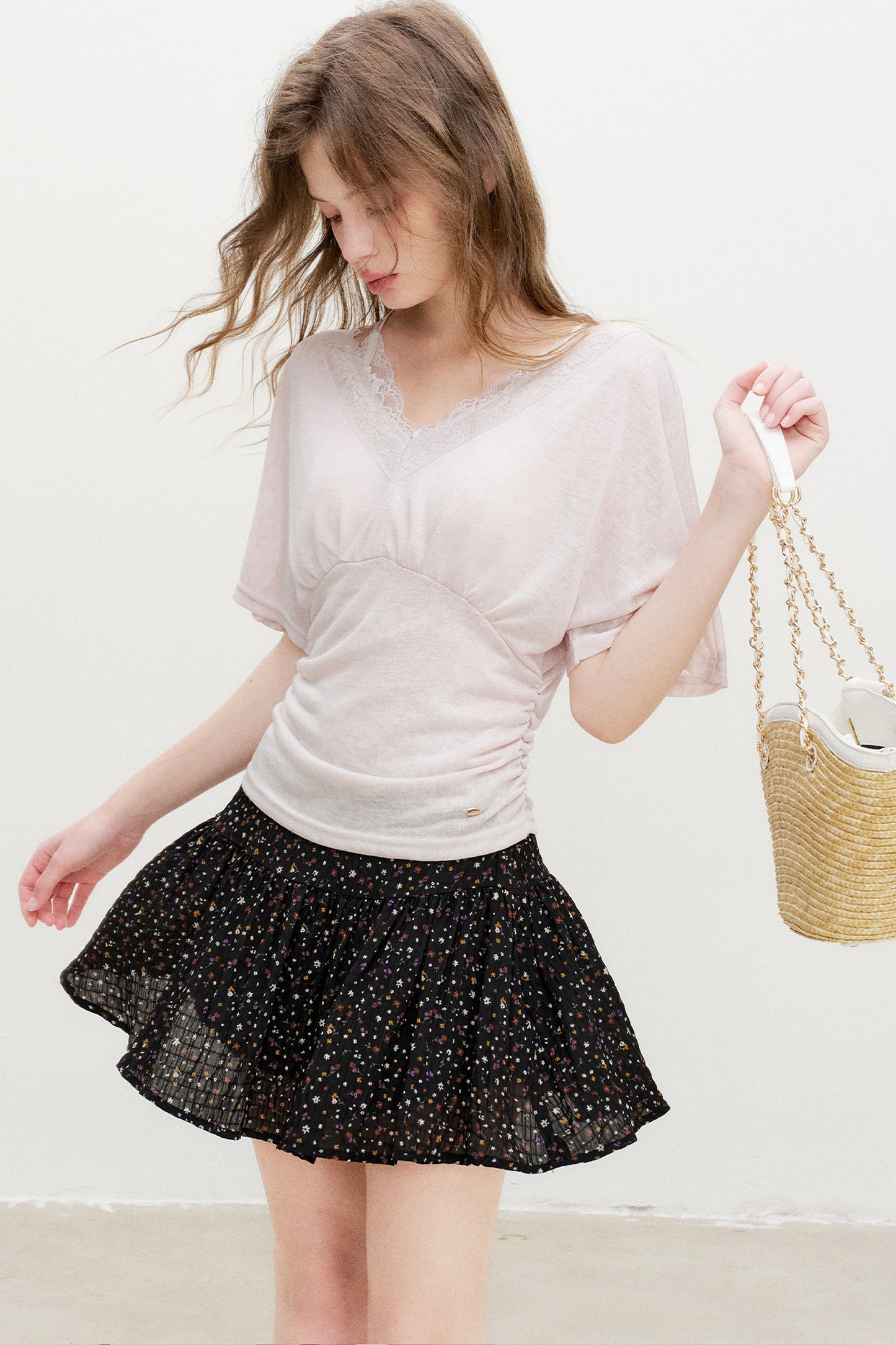 Lace Batwing Sleeve Top