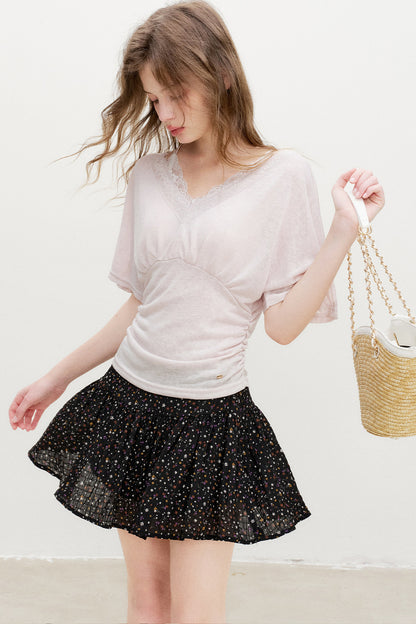 Lace Batwing Sleeve Top