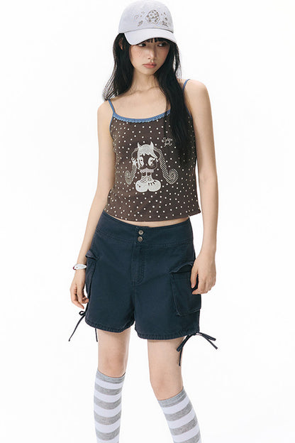 Gewaschene kurze Cargo-Jeanshose