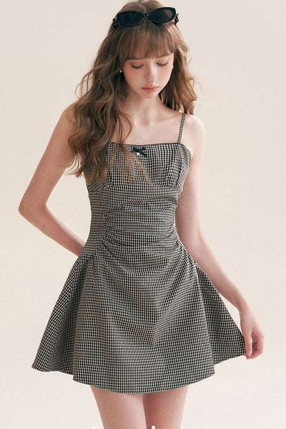 Black White Check Dress and Cardigan Set-Up