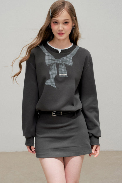 A-Linien-Kleid mit Schleifenprint