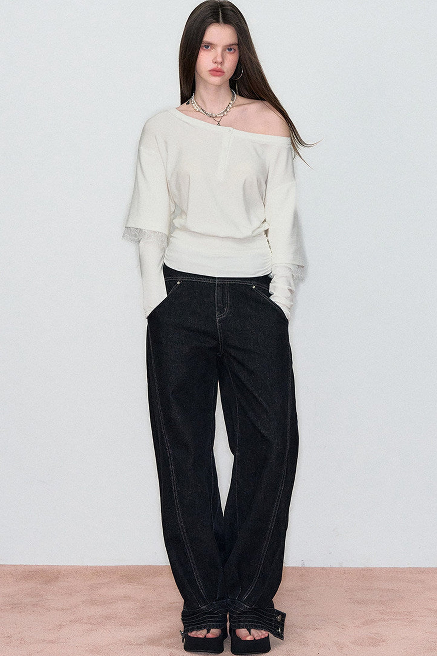 Spring Fake Two-Piece Hot Girl Top